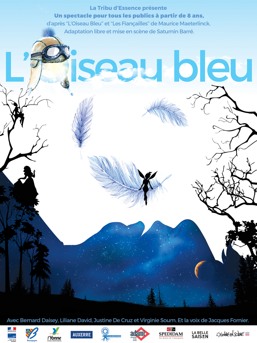 photo de l'affiche pour la pièce de théâtre l'oiseau bleu par Saturnin Barré